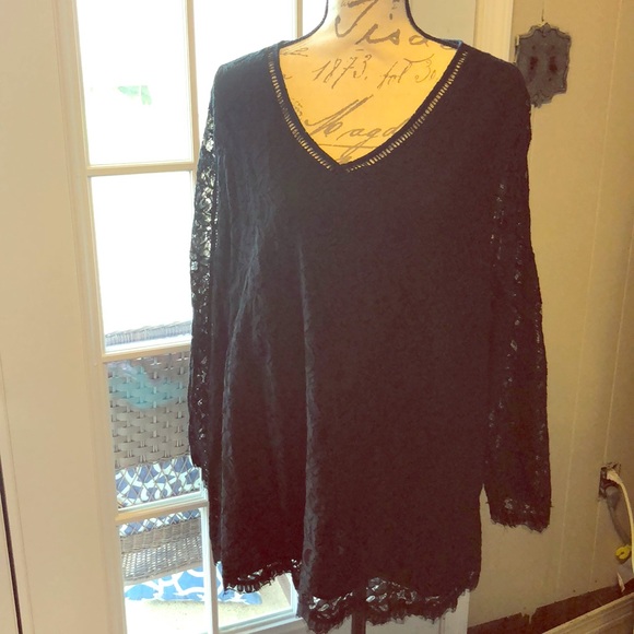 macy's black lace top